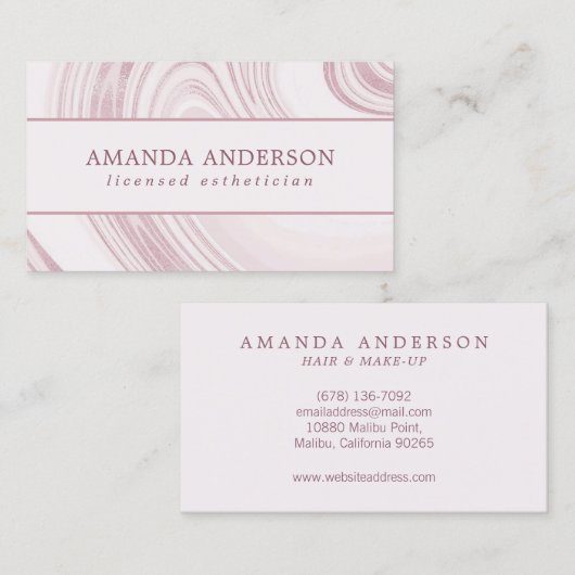 Elegant Abstract Waterverf Marmer | VISITEKAARTJE (Voorkant / Achterkant)