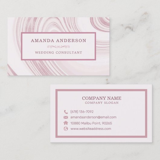 Elegant Abstract Waterverf Marmer | VISITEKAARTJE (Voorkant / Achterkant)