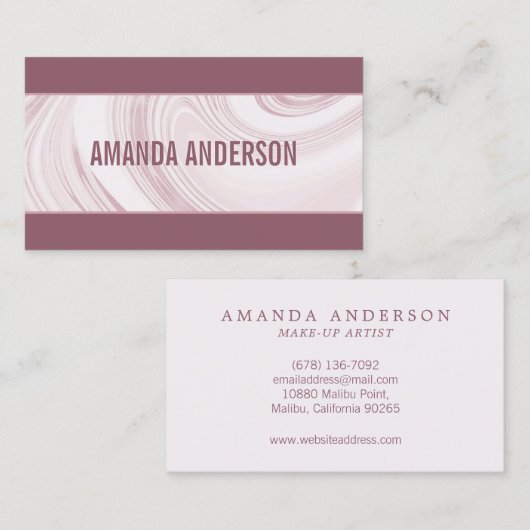 Elegant Abstract Waterverf Marmer | VISITEKAARTJE (Voorkant / Achterkant)