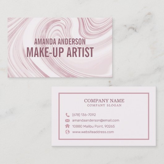 Elegant Abstract Waterverf Marmer | VISITEKAARTJE (Voorkant / Achterkant)