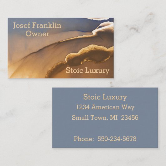 Elegant Abstract Waterverf Visitekaartje (Voorkant / Achterkant)