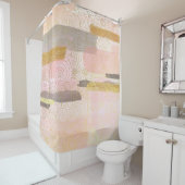 Elegant Abstract Waves-kunstwerk in Japanse stijl Douchegordijn (In situ)