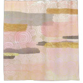 Elegant Abstract Waves-kunstwerk in Japanse stijl  Douchegordijn (Voorkant)