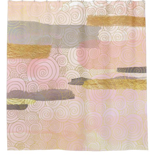 Elegant Abstract Waves-kunstwerk in Japanse stijl Douchegordijn (Voorkant)