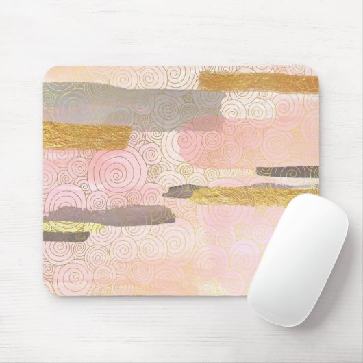 Elegant Abstract Waves-kunstwerk in Japanse stijl  Muismat (Met muis)