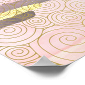 Elegant Abstract Waves-kunstwerk in Japanse stijl  Poster (Hoek)