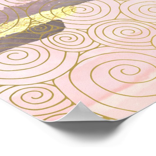 Elegant Abstract Waves-kunstwerk in Japanse stijl  Poster (Hoek)