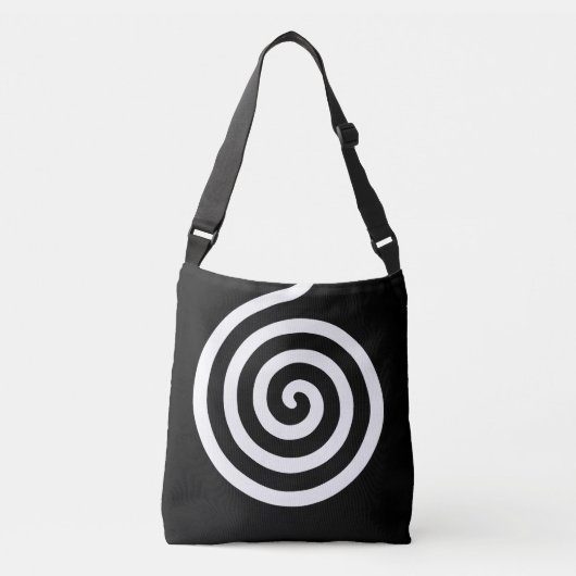 Elegant Abstract wervelcirkel in zwart-wit Crossbody Tas (Voorkant)