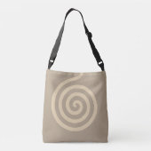 Elegant Abstract wervelcirkel op beige Crossbody Tas (Achterkant)