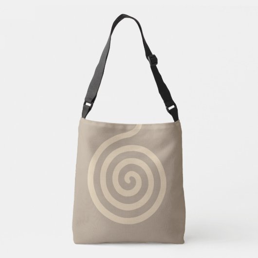 Elegant Abstract wervelcirkel op beige Crossbody Tas (Achterkant)