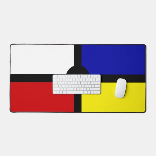 Elegant Abstract zwart, blauw, rood, geel en wit Bureaumat (Keyboard & Muis)