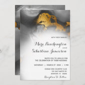 *~* Elegant Abstract Zwart Grijs Goud Glitter Kaart (Voorkant / Achterkant)