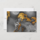 *~* Elegant Abstract Zwart Grijs Goud Glitter RSVP Kaartje (Achterkant)