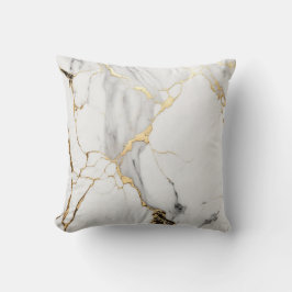 Elegant abstract zwart-wit goudmarmer kussen