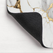 Elegant abstract zwart-wit goudmarmer muismat (Hoek)