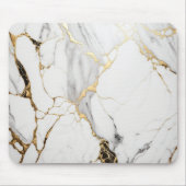 Elegant abstract zwart-wit goudmarmer muismat (Voorkant)