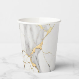 Elegant abstract zwart-wit goudmarmer papieren bekers
