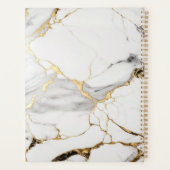 Elegant abstract zwart-wit goudmarmer planner (Achterkant)