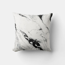Elegant abstract zwart-wit marmer kussen