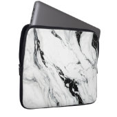 Elegant abstract zwart-wit marmer laptop sleeve (Voorkant Rechts)
