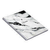 Elegant abstract zwart-wit marmer notitieboek (Rechterzijde)