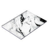 Elegant abstract zwart-wit marmer notitieboek (Linkerzijde)