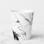 Elegant abstract zwart-wit marmer papieren bekers (Achterkant)