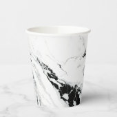 Elegant abstract zwart-wit marmer papieren bekers (Links)