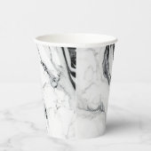 Elegant abstract zwart-wit marmer papieren bekers (Rechts)