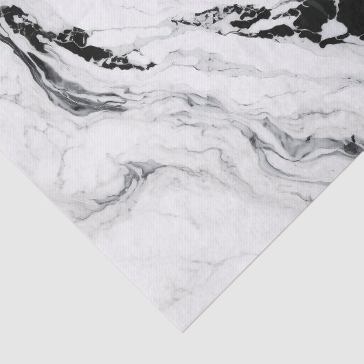 Elegant abstract zwart-wit marmer tissuepapier (Detail)