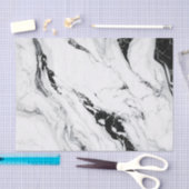 Elegant abstract zwart-wit marmer tissuepapier (Craft)