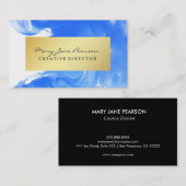 Elegant Abstracte blauwe Waterverf penseelstreken Visitekaartje (Voorkant / Achterkant)