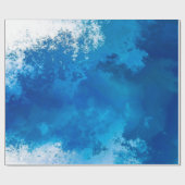 Elegant Abstracte Blauwe Zeegolven Acrylische Kuns Cadeaupapier (Vlak)