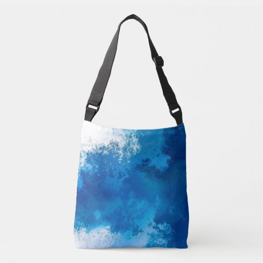 Elegant Abstracte Blauwe Zeegolven Acrylische Kuns Crossbody Tas (Voorkant)