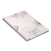Elegant Abstracte Blush Waterverf Floral Business Notitieboek (Rechterzijde)