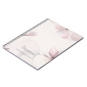 Elegant Abstracte Blush Waterverf Floral Business Notitieboek (Linkerzijde)