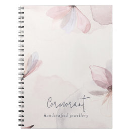 Elegant Abstracte Blush Waterverf Floral Business Notitieboek
