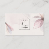 Elegant Abstracte Blush Waterverf Floral Logo Visitekaartje (Voorkant)