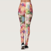 Elegant Abstracte Floral Sjabloon Moderne Kleur Leggings (Achterkant)