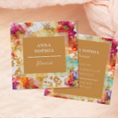 Elegant Abstracte Floral Vierkante Visitekaartje