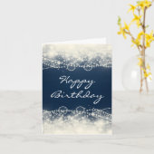 Elegant Abstracte gezicht en parels Happy Birthday Kaart (Gele Bloem)