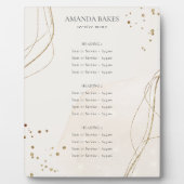 Elegant Abstracte Glitter Ivory Gold Price Service Fotoplaat (Voorkant)