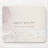 Elegant Abstracte Gold Paarse Waterverf Glitter Muismat (Voorkant)