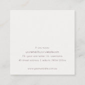 Elegant Abstracte Gold Paarse Waterverf Glitter Vierkante Visitekaartje (Achterkant)