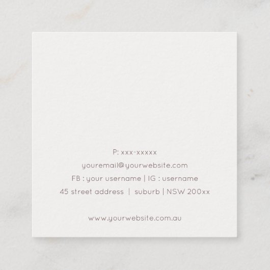 Elegant Abstracte Gold Paarse Waterverf Glitter Vierkante Visitekaartje (Achterkant)