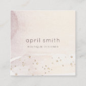 Elegant Abstracte Gold Paarse Waterverf Glitter Vierkante Visitekaartje (Voorkant)