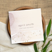 Elegant Abstracte Gold Paarse Waterverf Glitter Vierkante Visitekaartje