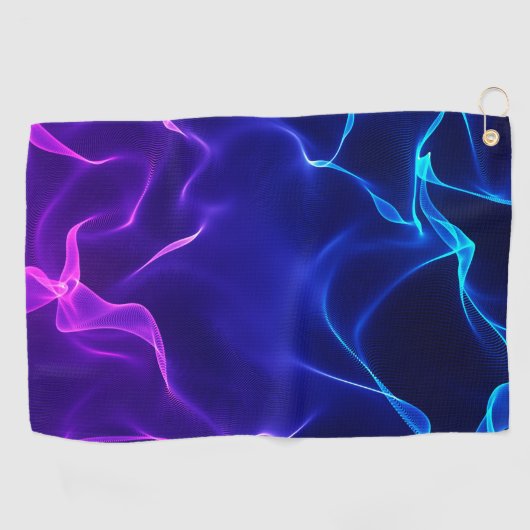 Elegant Abstracte golven - blauw en paars- Golfhanddoek (Horizontaal)