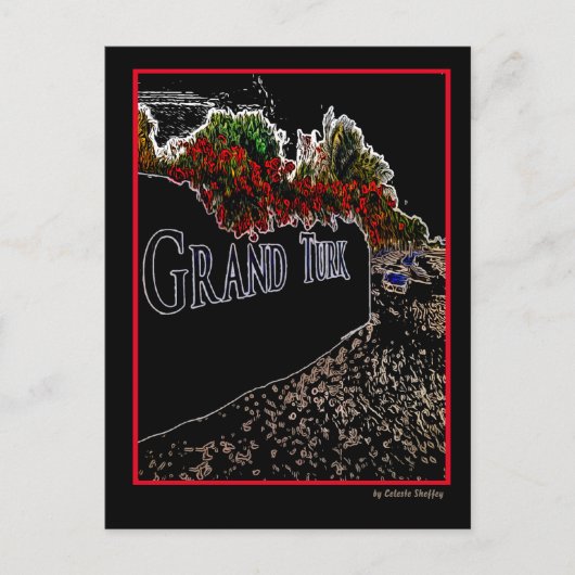 Elegant Abstracte Grand Turk Briefkaart (Voorkant)