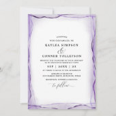 Elegant Abstracte Lavender Wedding Waterverf Kaart (Voorkant)